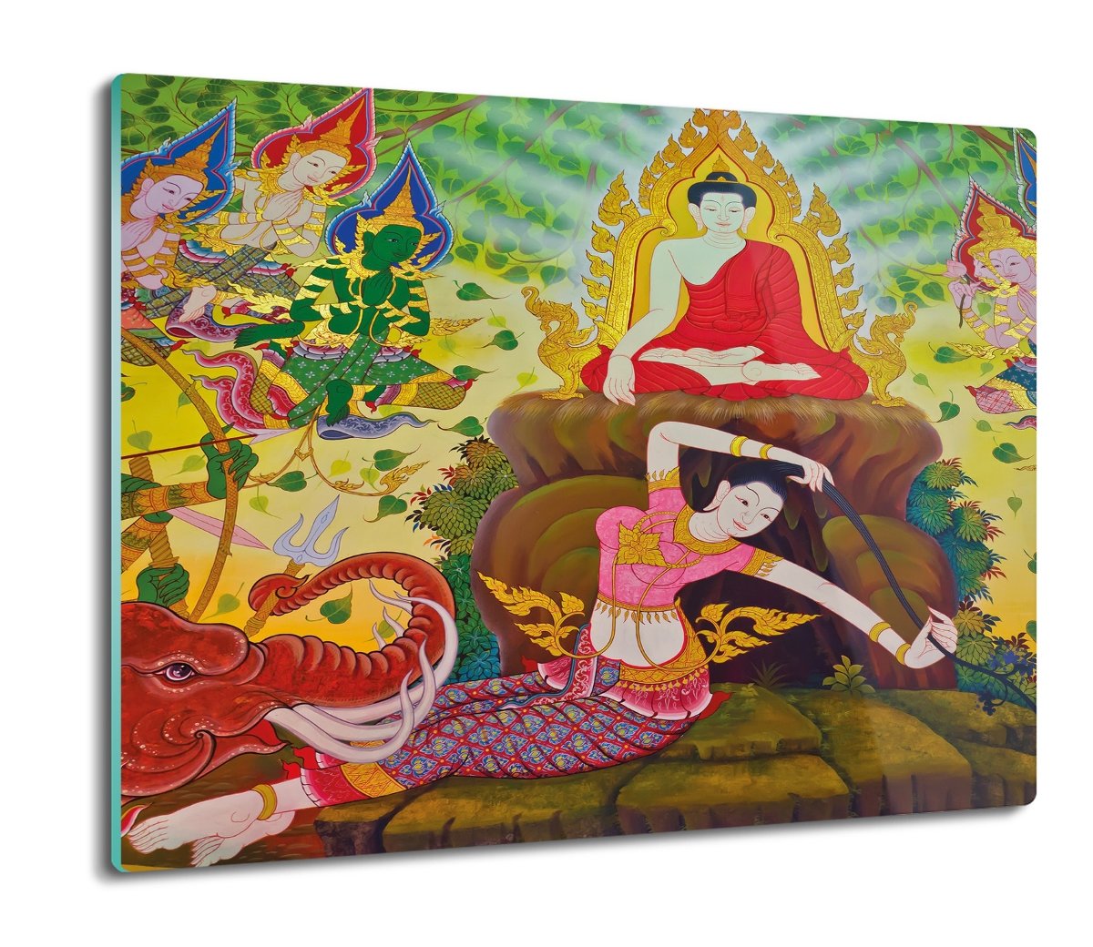 szklana osłona kuchenna Budda słoń obraz 60x52, ArtprintCave