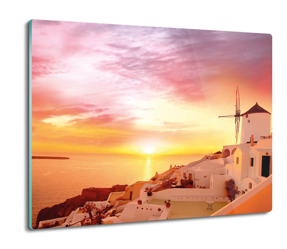 szklana osłona kuchenna Santorini domy woda 60x52, ArtprintCave