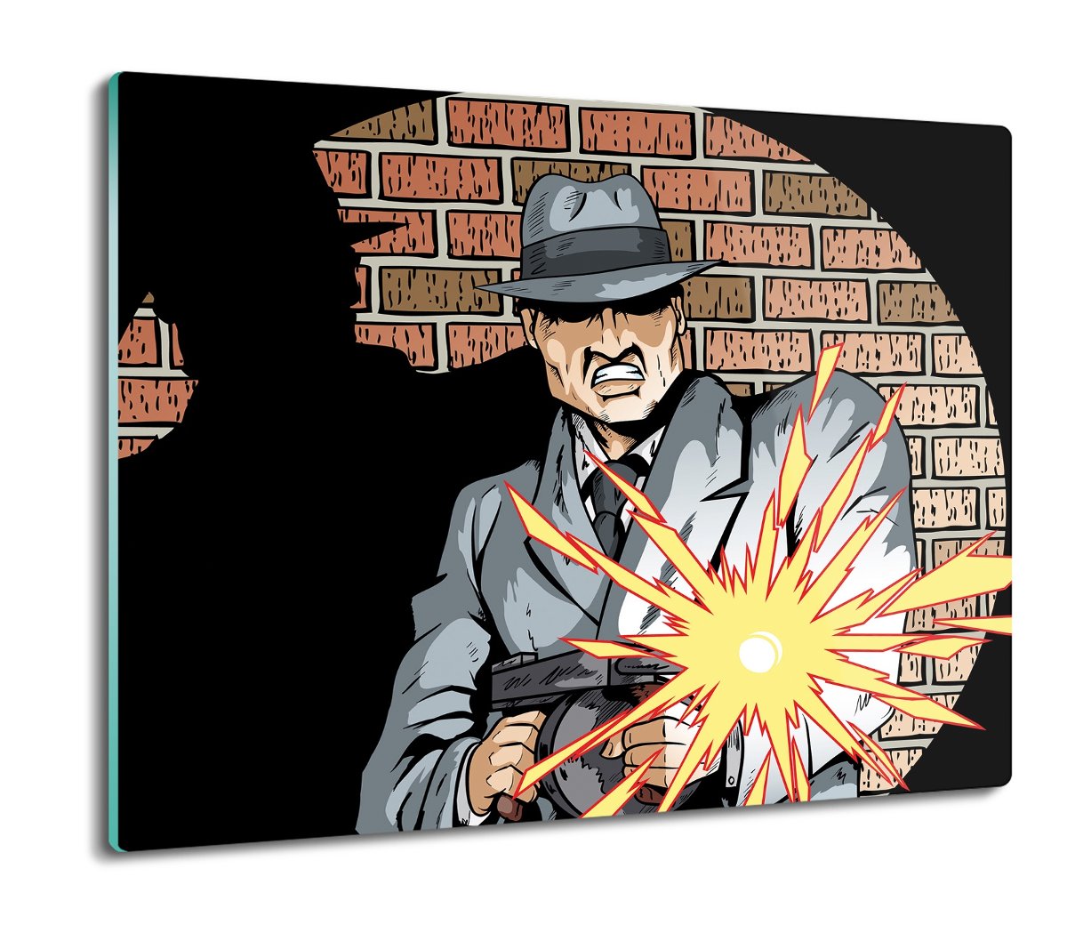 deska splashback ze szkła Komiks gangster 60x52, ArtprintCave