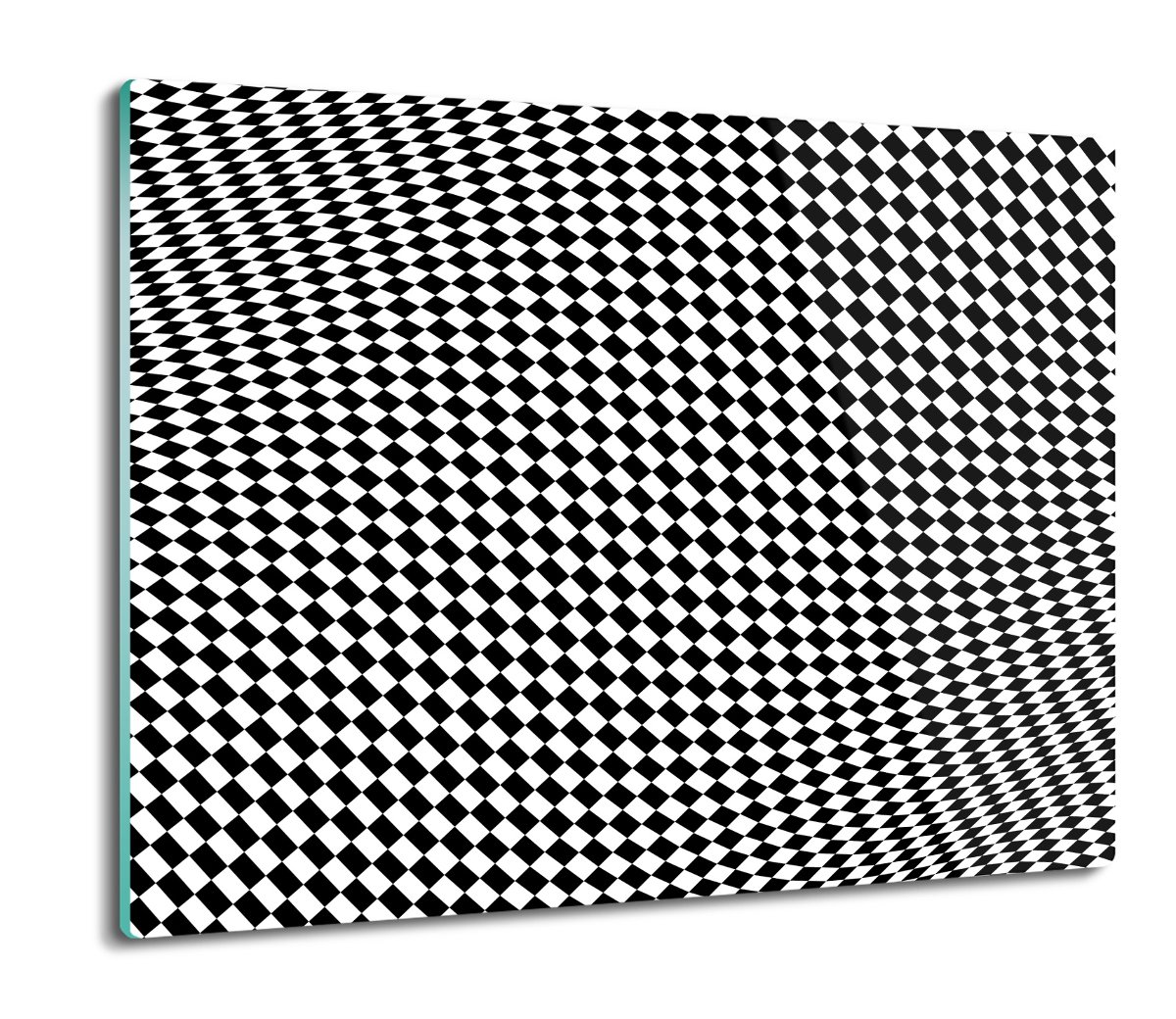 szklana osłona kuchenna Szachownica iluzja 3D 60x52, ArtprintCave