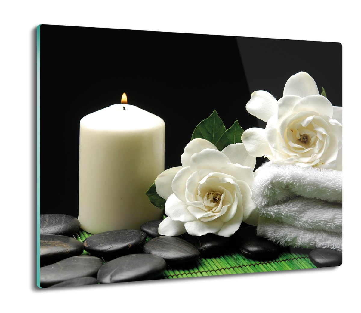 z foto splashback ze szkła Gardenia świeca 60x52, ArtprintCave