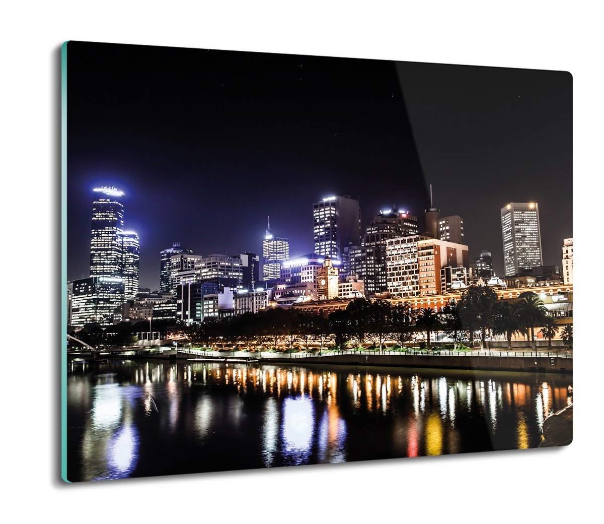 ochrona na indukcję druk Rzeka wieżowce noc 60x52, ArtprintCave