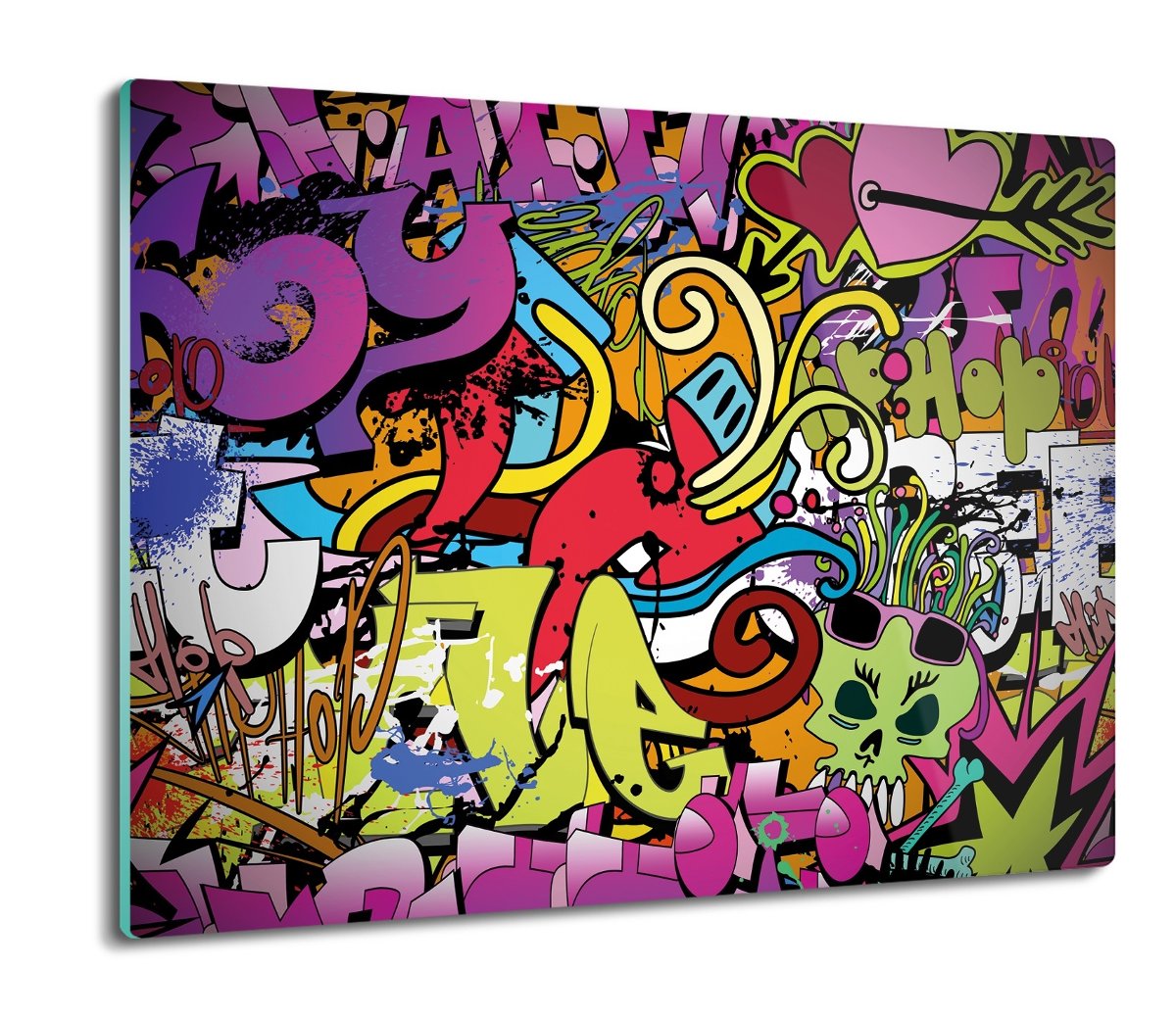 szklana osłonka druk Graffiti serca wzór 60x52, ArtprintCave