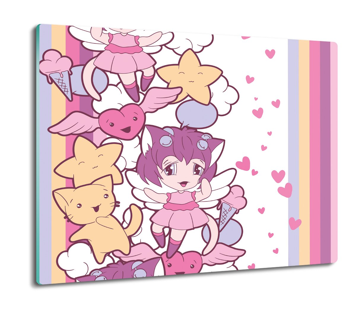 szklana osłonka ze szkła Koty dzieci kawaii 60x52, ArtprintCave
