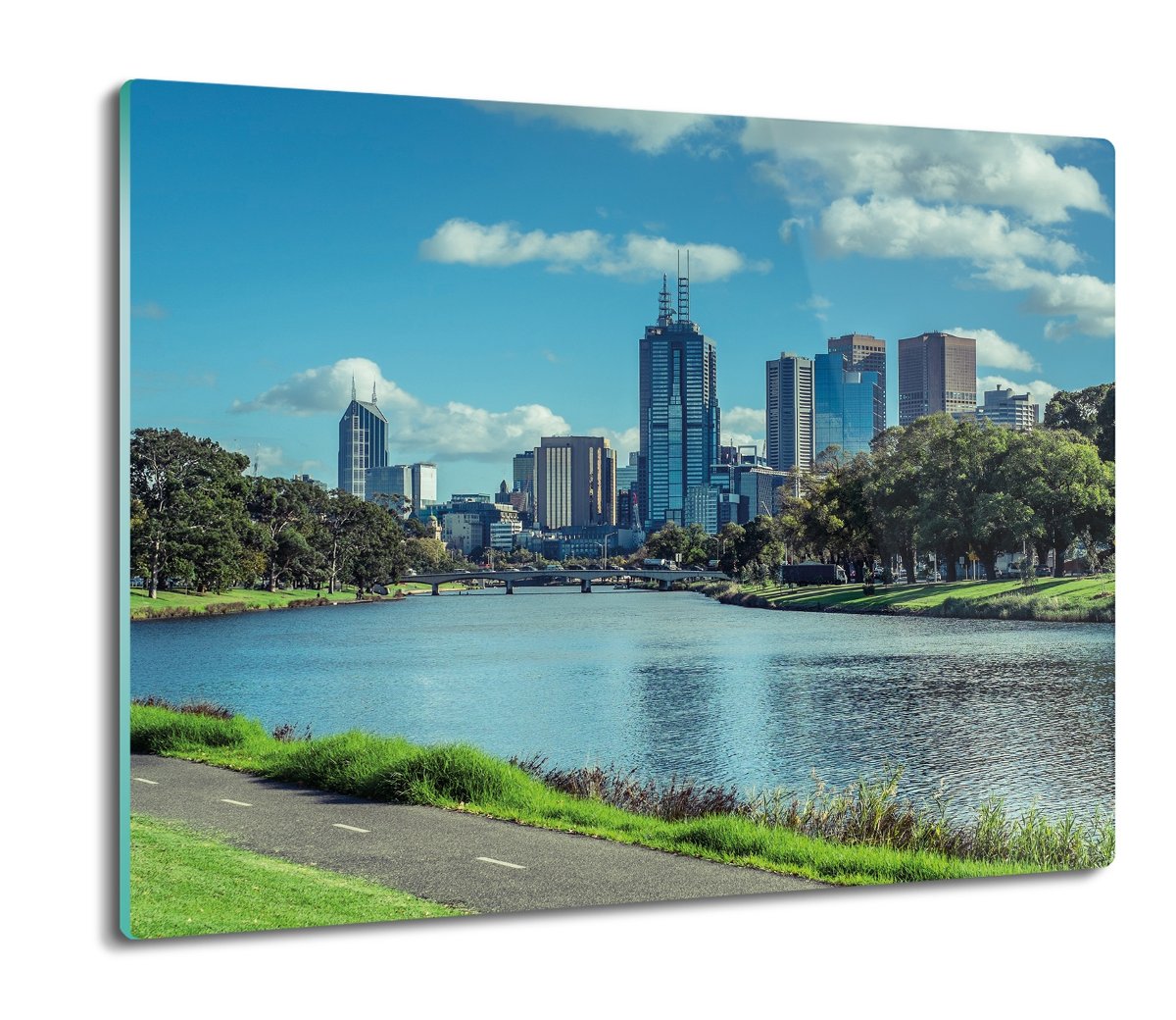 ochrona na indukcję druk Miasto rzeka drzewa 60x52, ArtprintCave