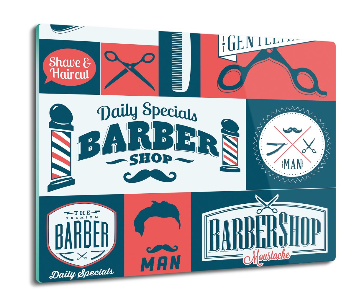 splashback z nadrukiem Grafika logo barber 60x52, ArtprintCave