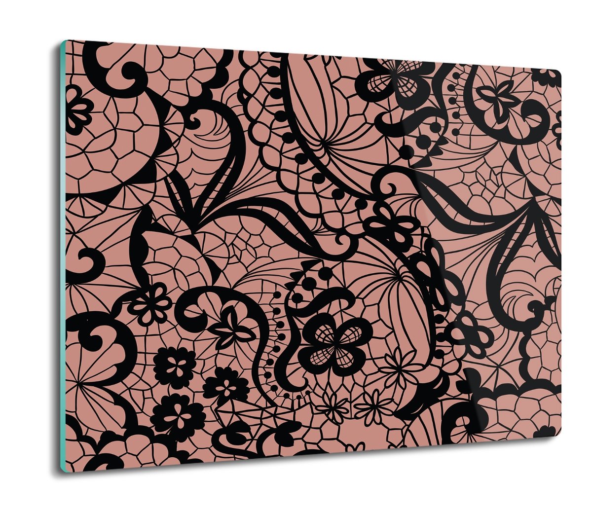 szklana osłona kuchenna Koronka kwiaty wzór 60x52, ArtprintCave