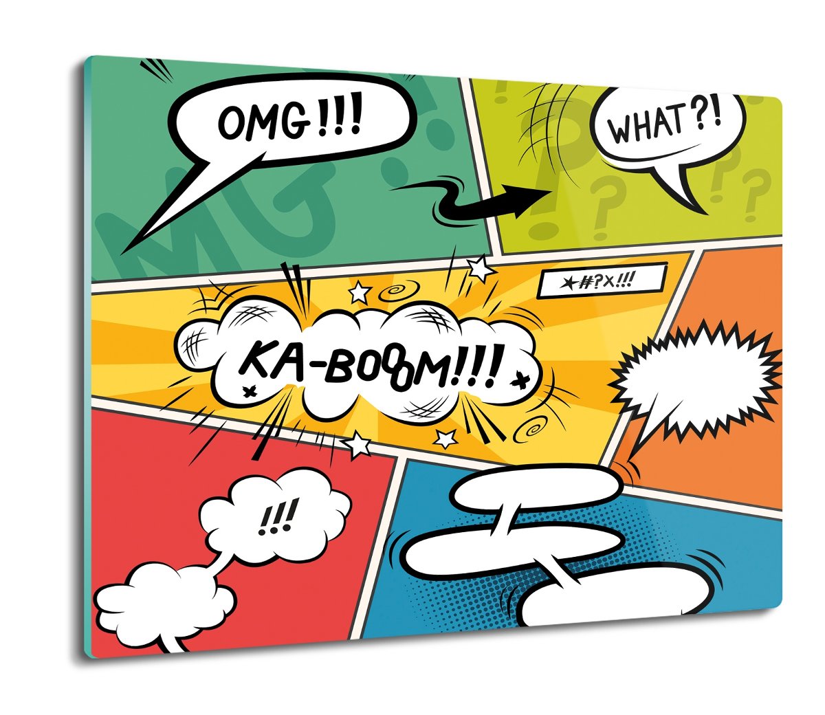 szklana osłona kuchenna Dymki pop art kolaż 60x52, ArtprintCave