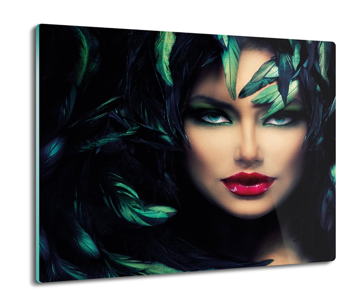 druk deska splashback Twarz makijaż liście 60x52, ArtprintCave