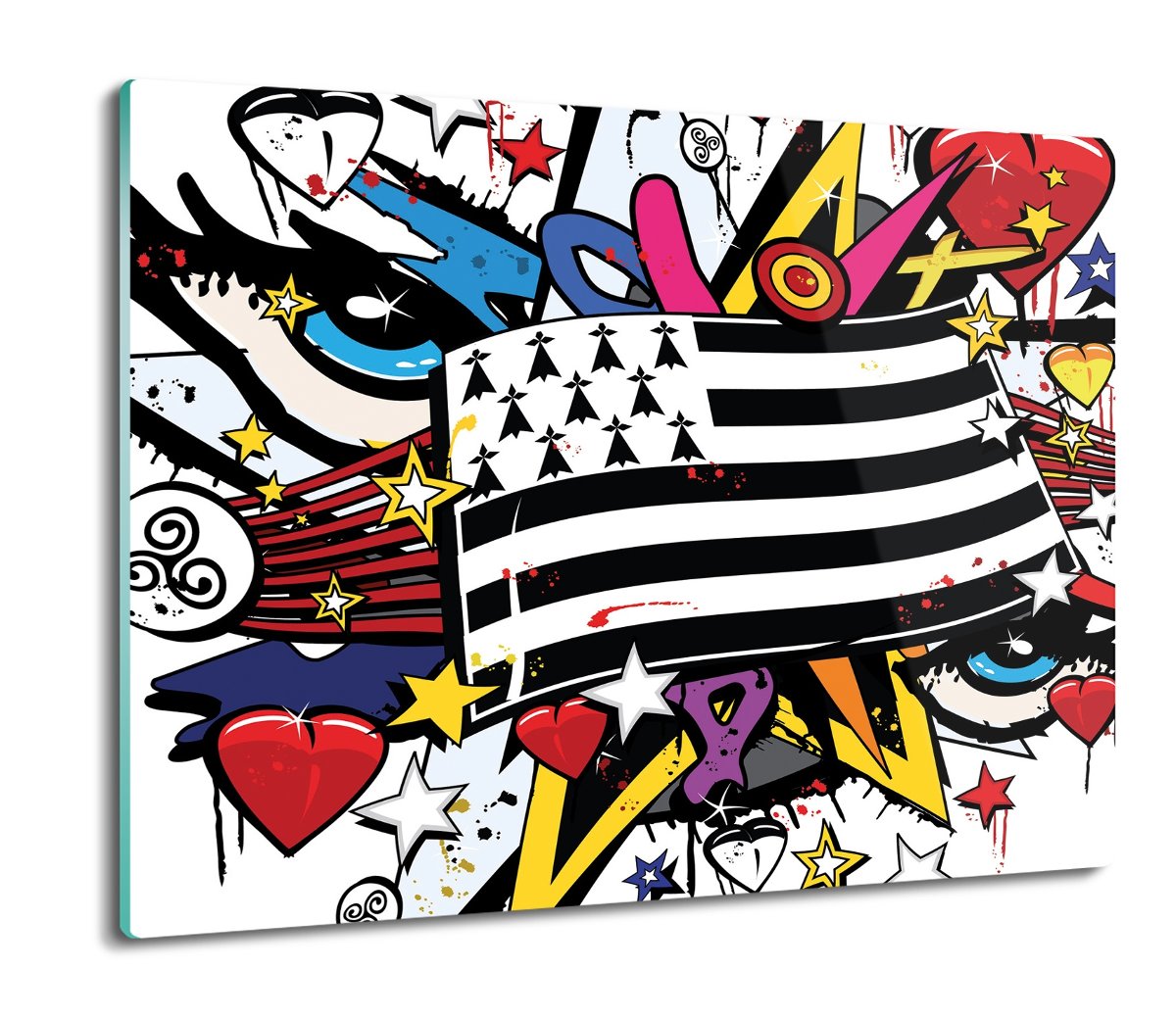 z grafiką splashback szklana Flaga graffiti 60x52, ArtprintCave