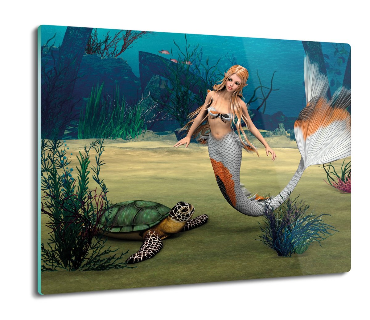 ochrona na indukcję druk Syrena rafa żółw 60x52, ArtprintCave