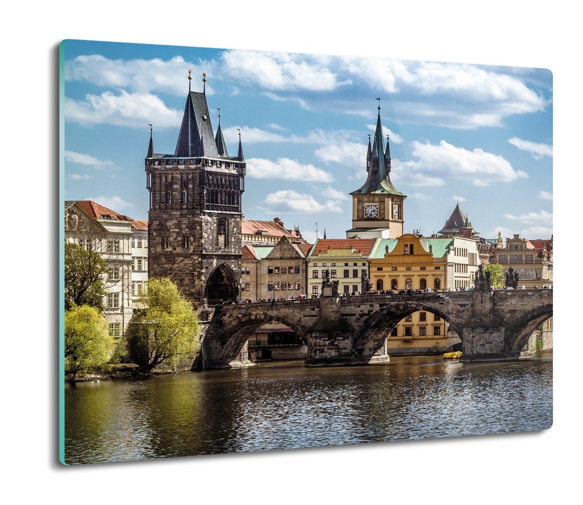 osłona splashback szklana Most Praga woda 60x52, ArtprintCave