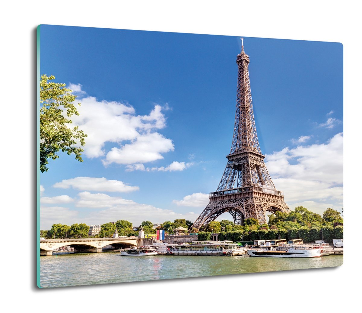 szklana osłona kuchenna Wieża Eiffla rzeka 60x52, ArtprintCave