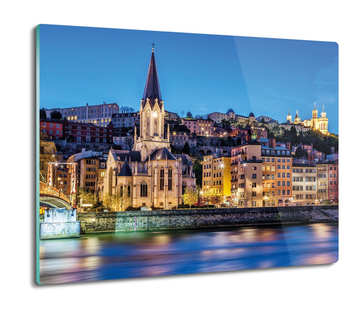 deska splashback szklana Rzeka miasto noc 60x52, ArtprintCave