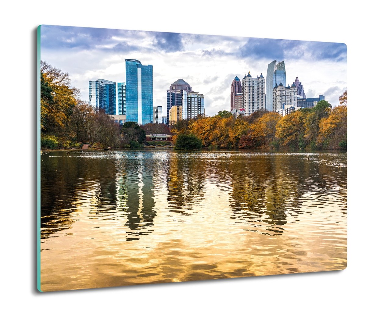 szklana osłona kuchenna Wieżowce park jesień 60x52, ArtprintCave