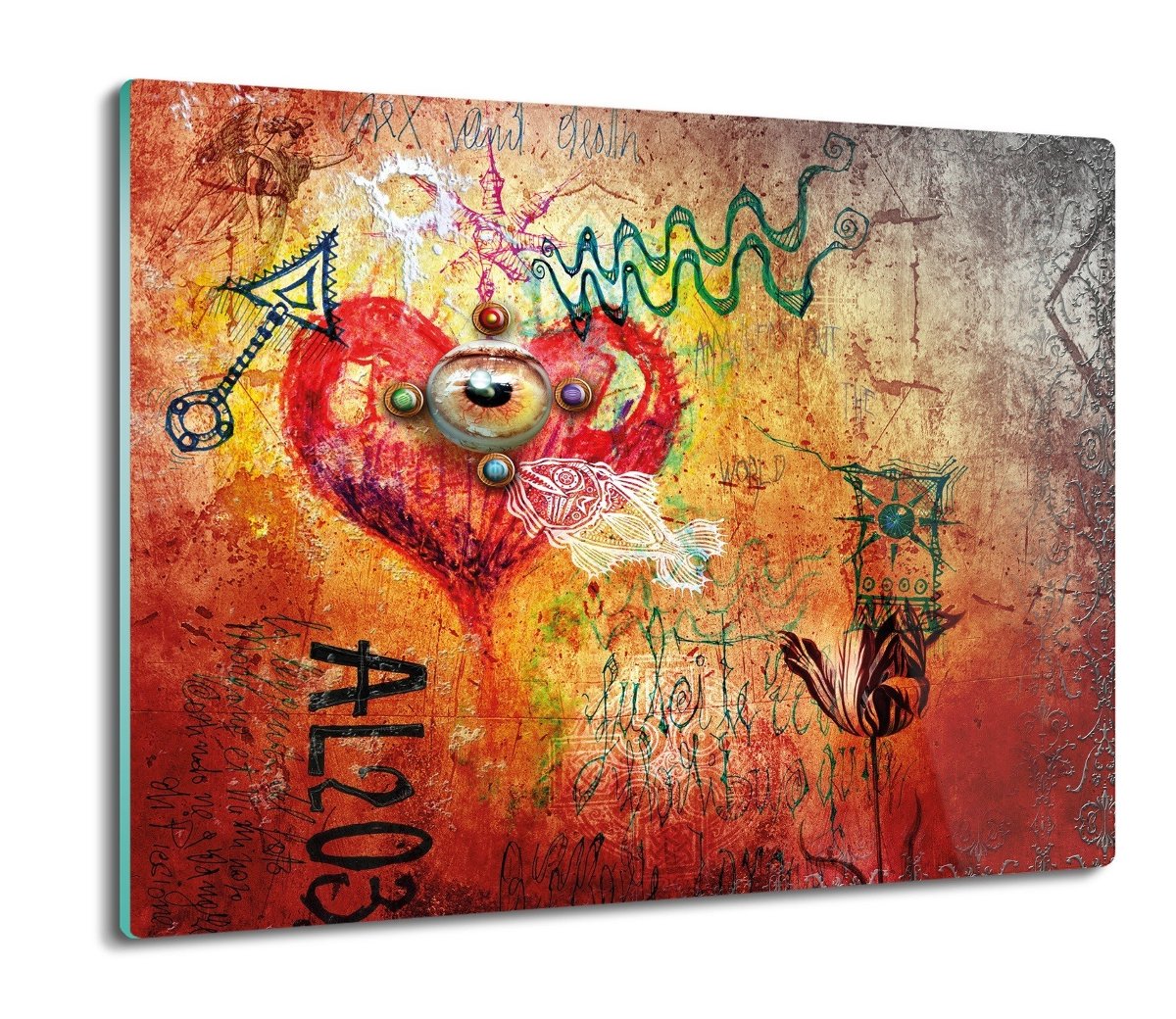 ochrona na indukcję z foto Graffiti serce 60x52, ArtprintCave