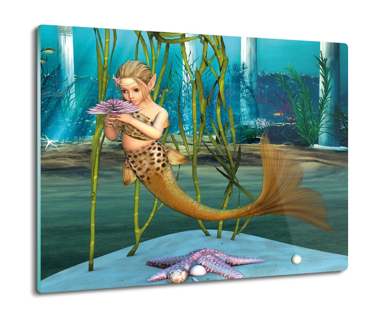 szklana osłona splashback Syrena muszle woda 60x52, ArtprintCave