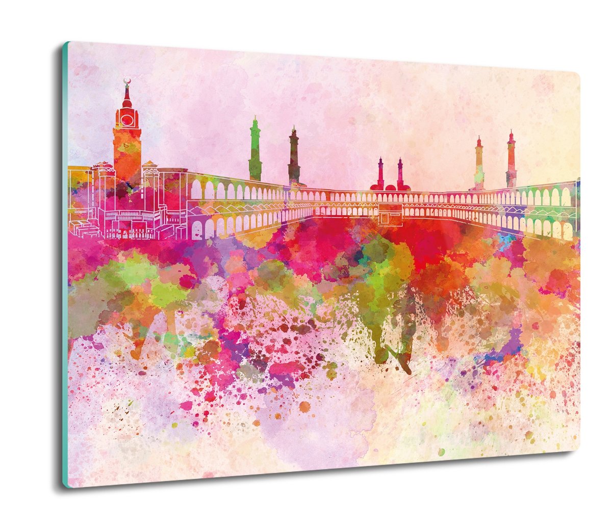 szklana osłona kuchenna druk Mekka akwarela 60x52, ArtprintCave