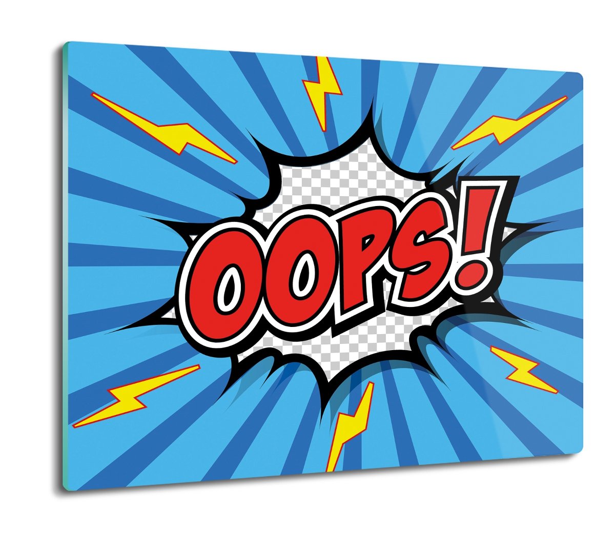 druk splashback z grafiką Dymek OOPS pop art 60x52, ArtprintCave