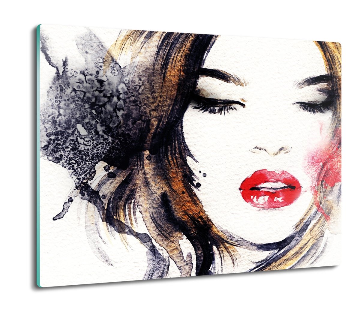 szklana osłona kuchenna Twarz kobiety obraz 60x52, ArtprintCave