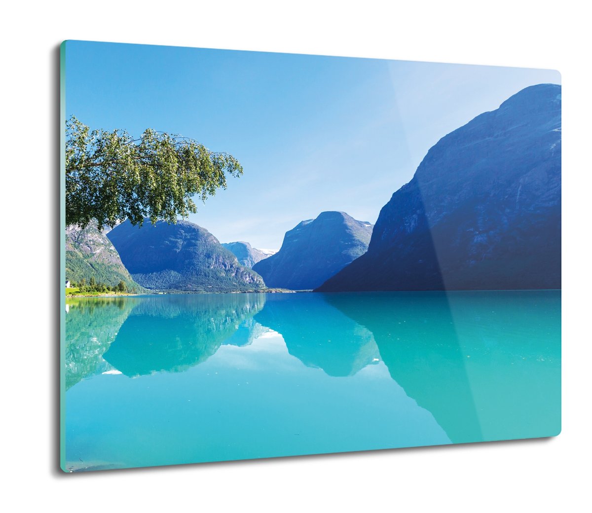 splashback ze szkła Jezioro skały cienie 60x52, ArtprintCave
