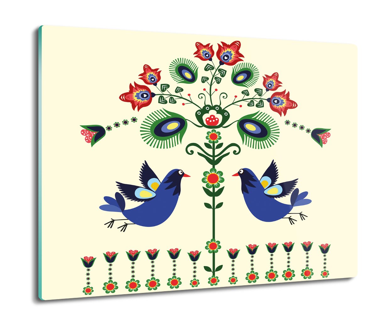 osłona płyty kuchennej Wzór ludowy kwiaty 60x52, ArtprintCave