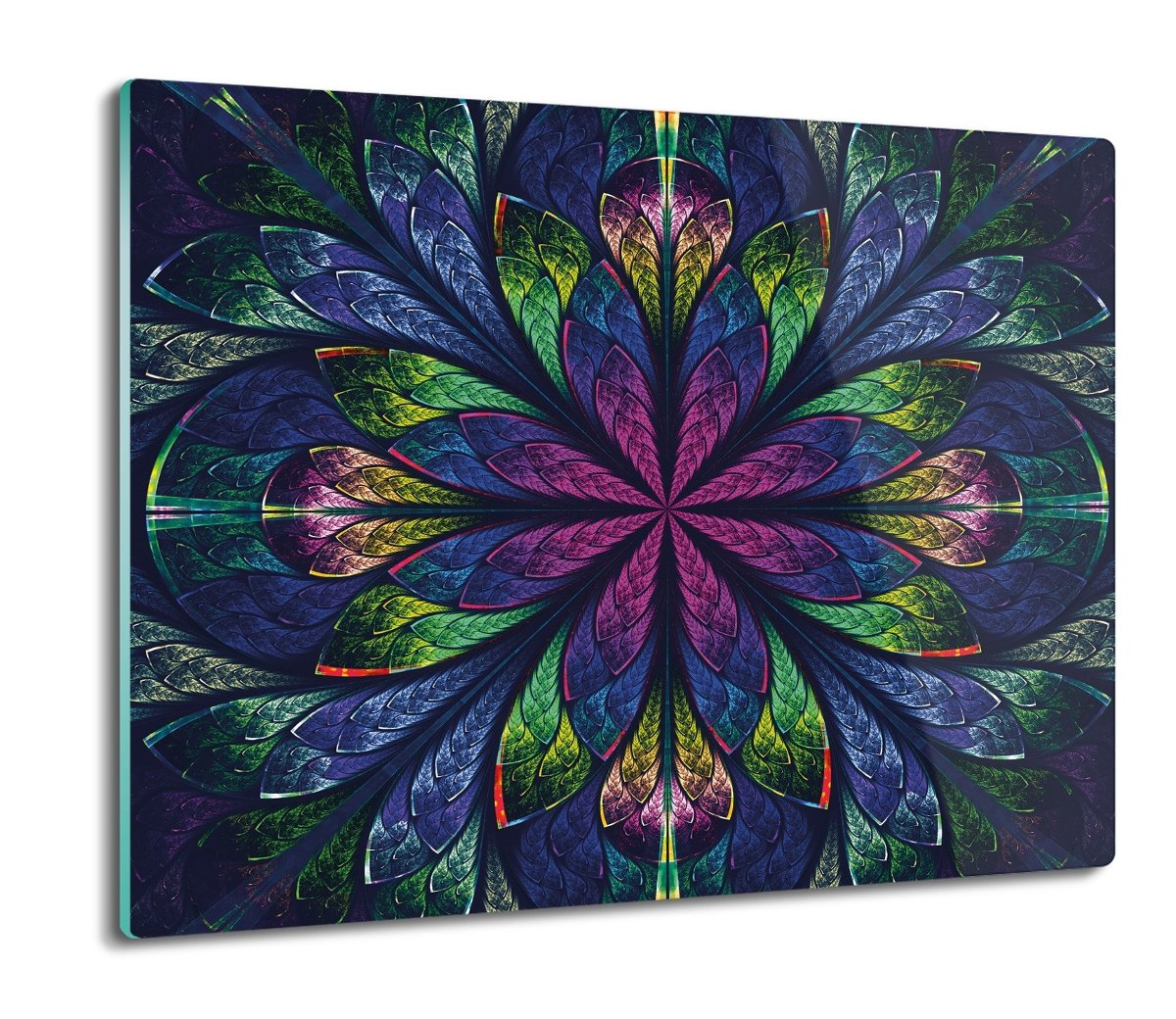 szklana osłona kuchenna Szkło kwiat fraktal 60x52, ArtprintCave