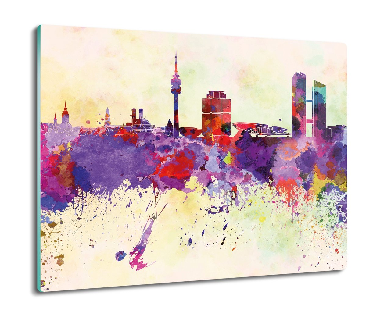 osłona na indukcję z foto Monachium akwarela 60x52, ArtprintCave