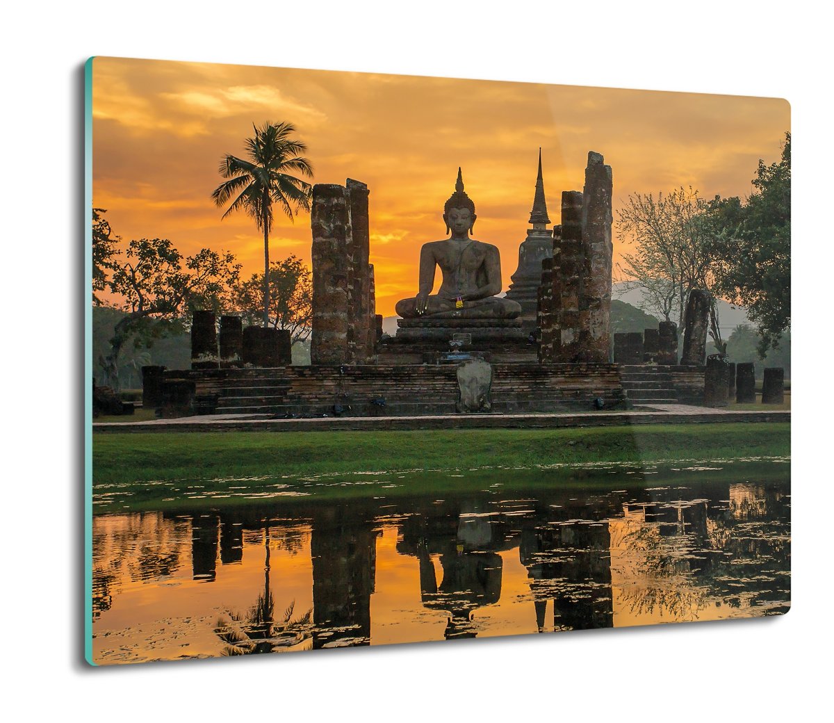szklana osłona splashback Budda słońce woda 60x52, ArtprintCave