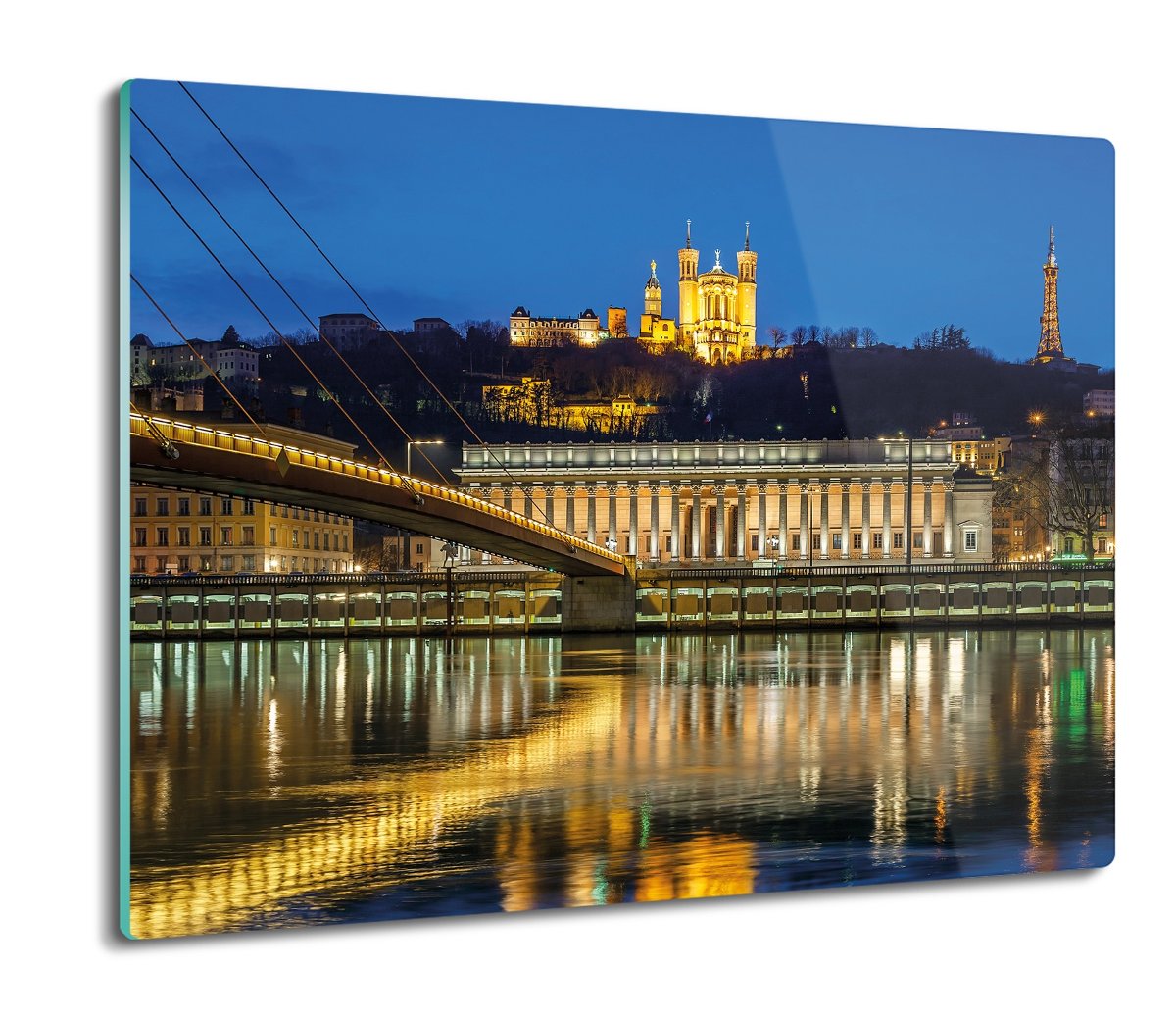 z foto osłonka szklana Zamek rzeka światła 60x52, ArtprintCave