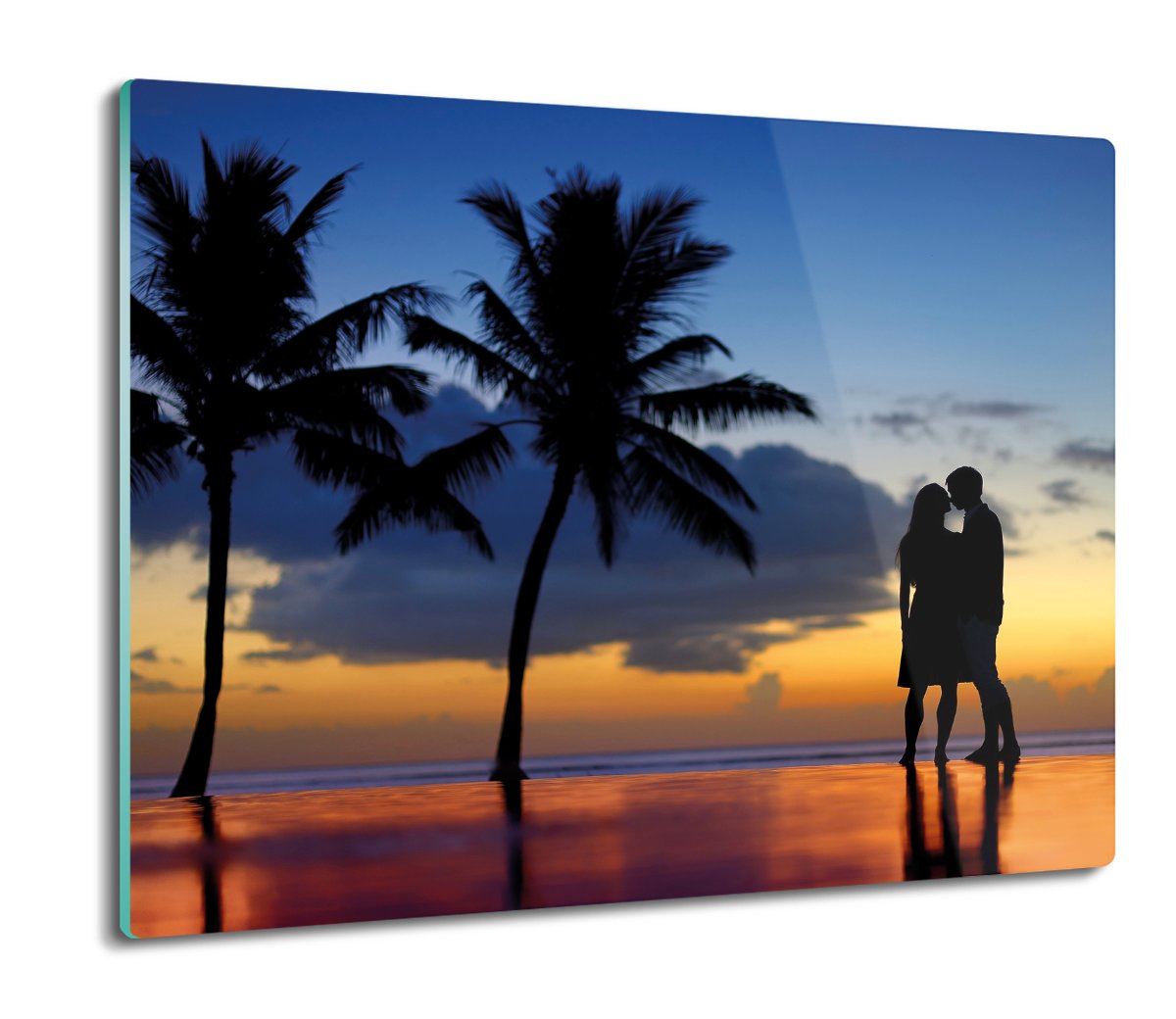 szklana osłona na indukcję Para plaża spacer 60x52, ArtprintCave