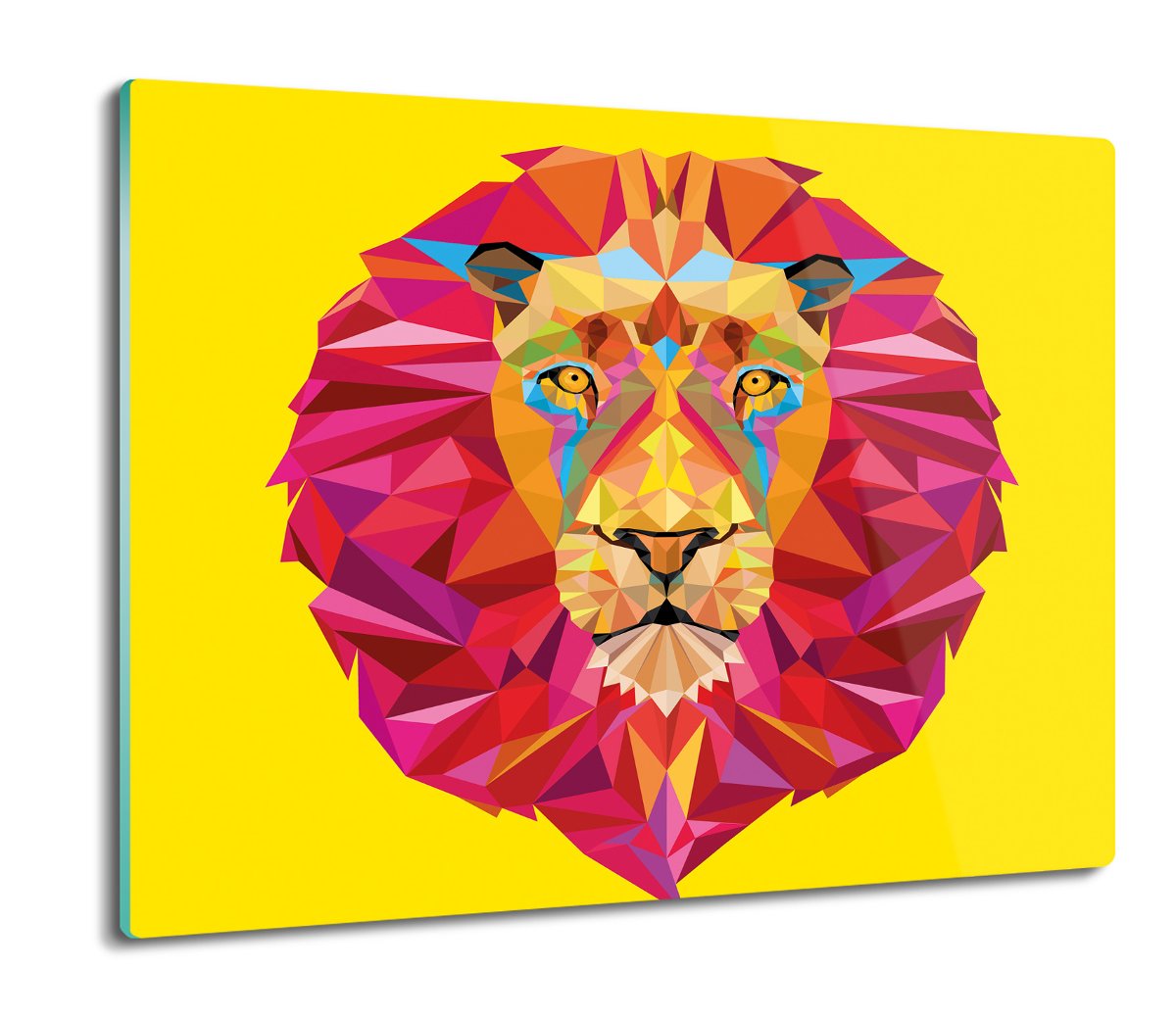 szklana splashback druk Lew głowa geometria 60x52, ArtprintCave