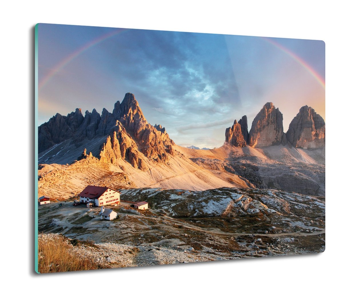 szklana osłona kuchenna Dolomity góry tęcza 60x52, ArtprintCave