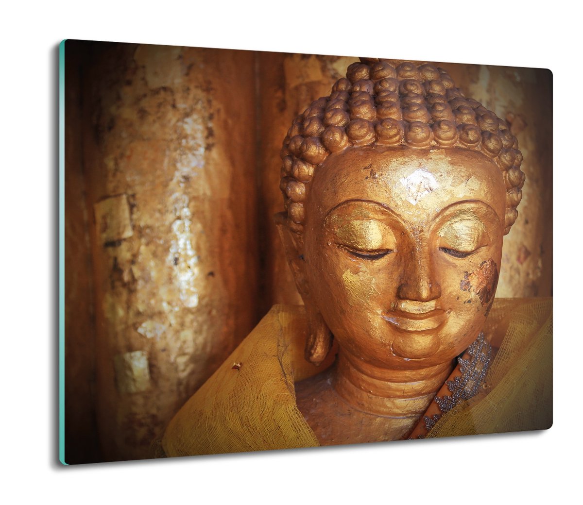 szklana osłona kuchenna Złoty Budda rzeźba 60x52, ArtprintCave