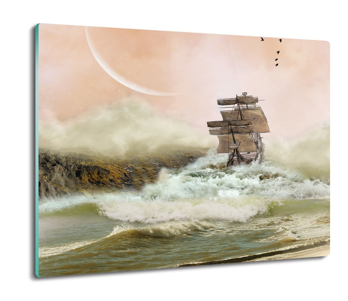 płyty ochronne na indukcję Statek pirat fale 60x52, ArtprintCave