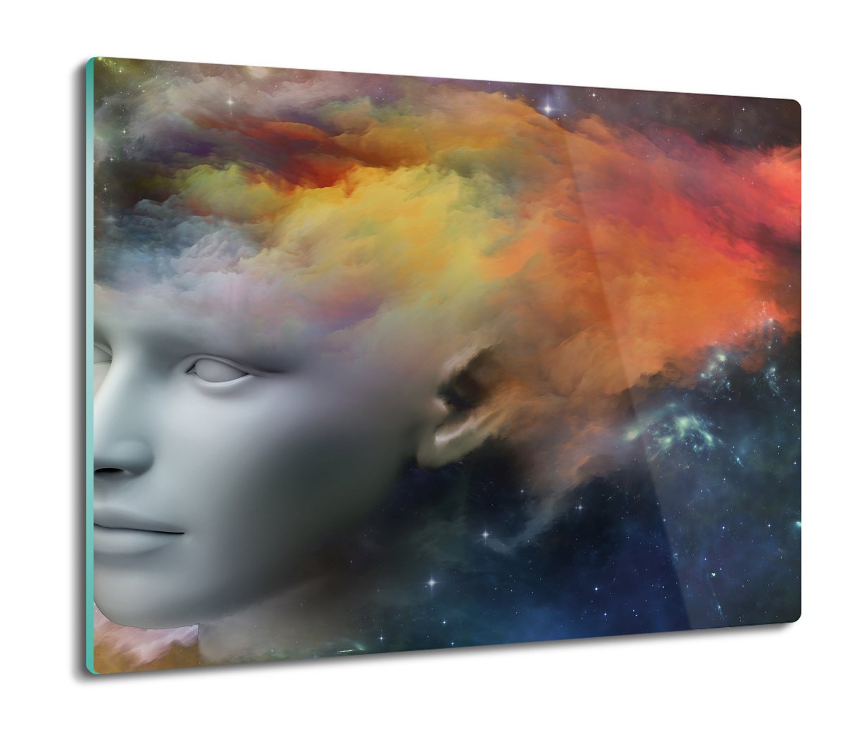 ze szkła osłonka z foto Twarz w kosmosie 60x52, ArtprintCave