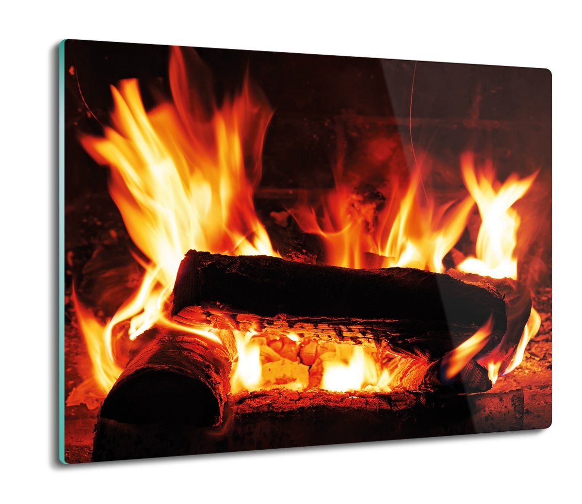 szklana deska splashback Ogień drewno żar 60x52, ArtprintCave