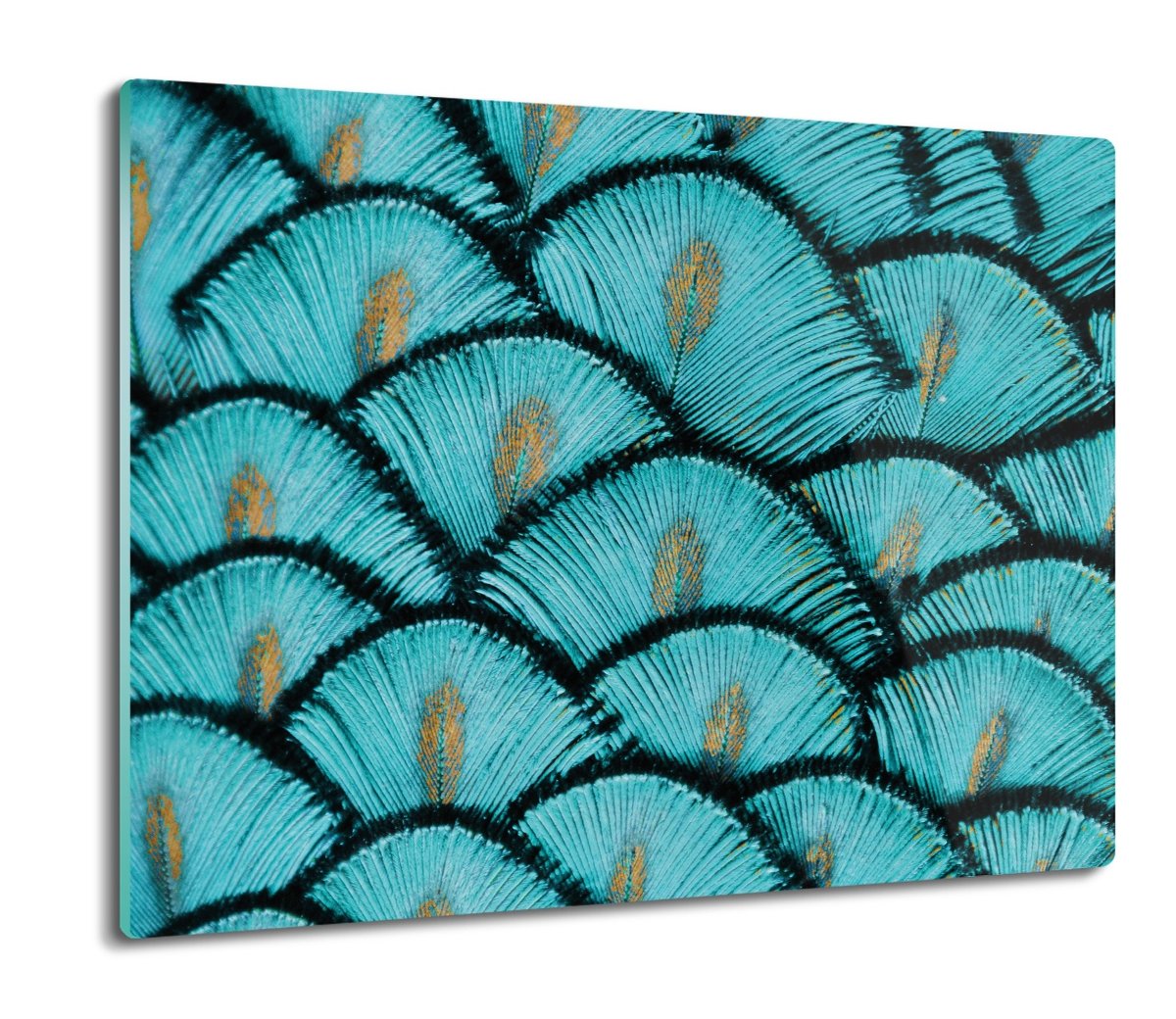 osłona do kuchenki z foto Pióra ptaka paw 60x52, ArtprintCave