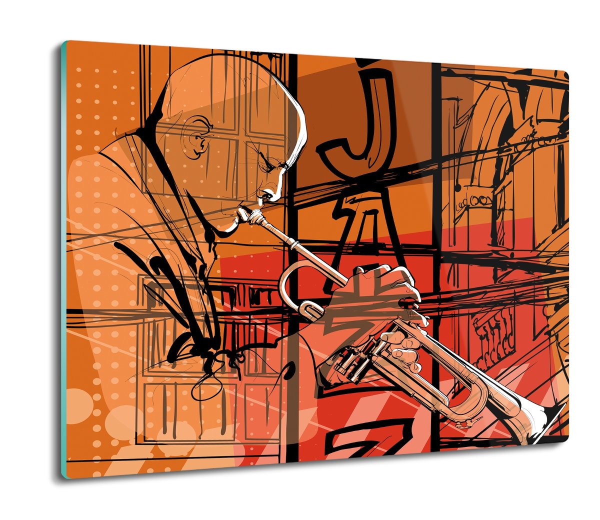 druk płyty ochronne na indukcję Jazz trębacz 60x52, ArtprintCave
