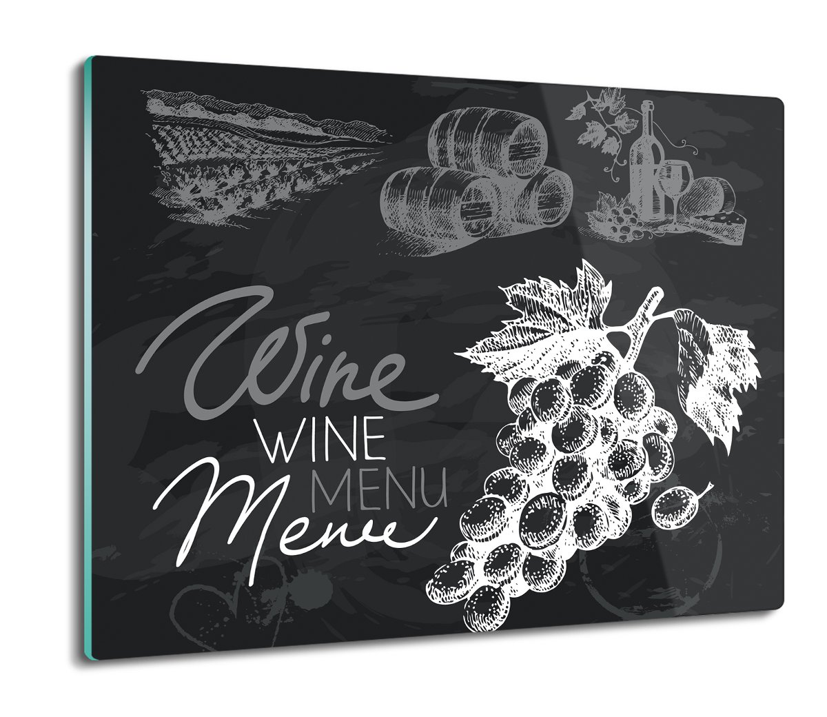 splashback z nadrukiem Plakat wino owoce 60x52, ArtprintCave