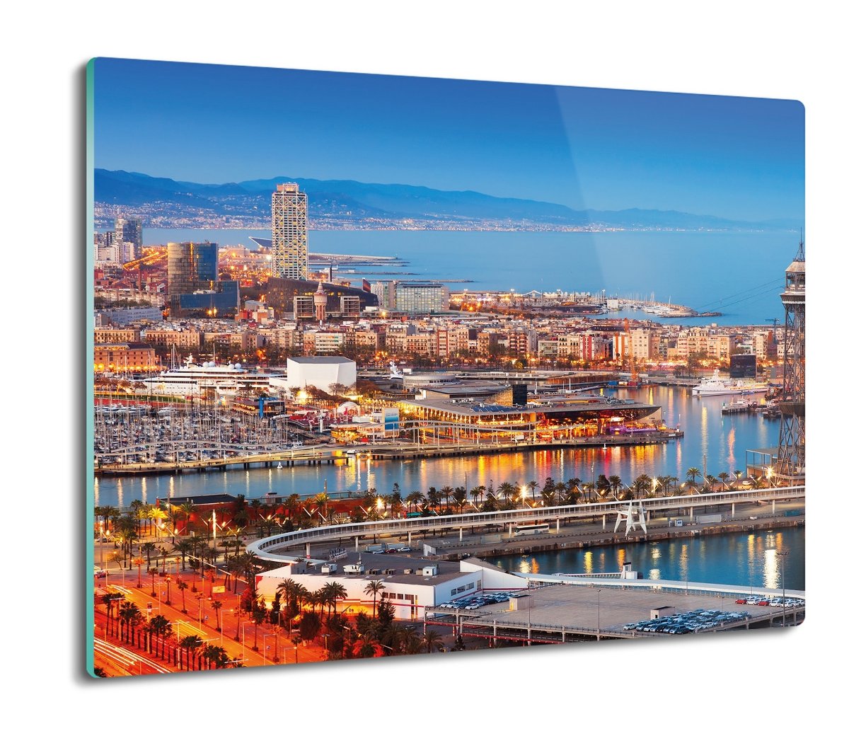 osłona płyty kuchennej Miasto port morze 60x52, ArtprintCave