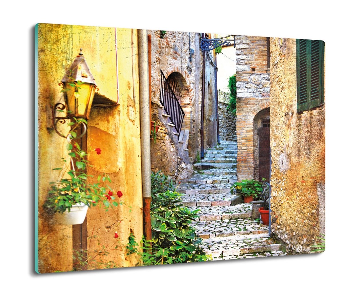 deska splashback ze szkła Uliczka kamienica 60x52, ArtprintCave