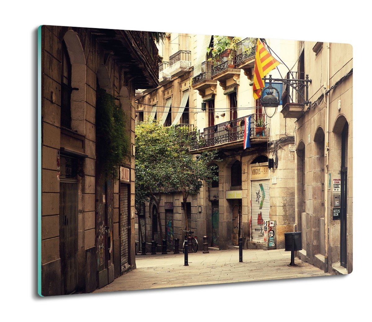 ochrona na indukcję z foto Uliczka Barcelona 60x52, ArtprintCave