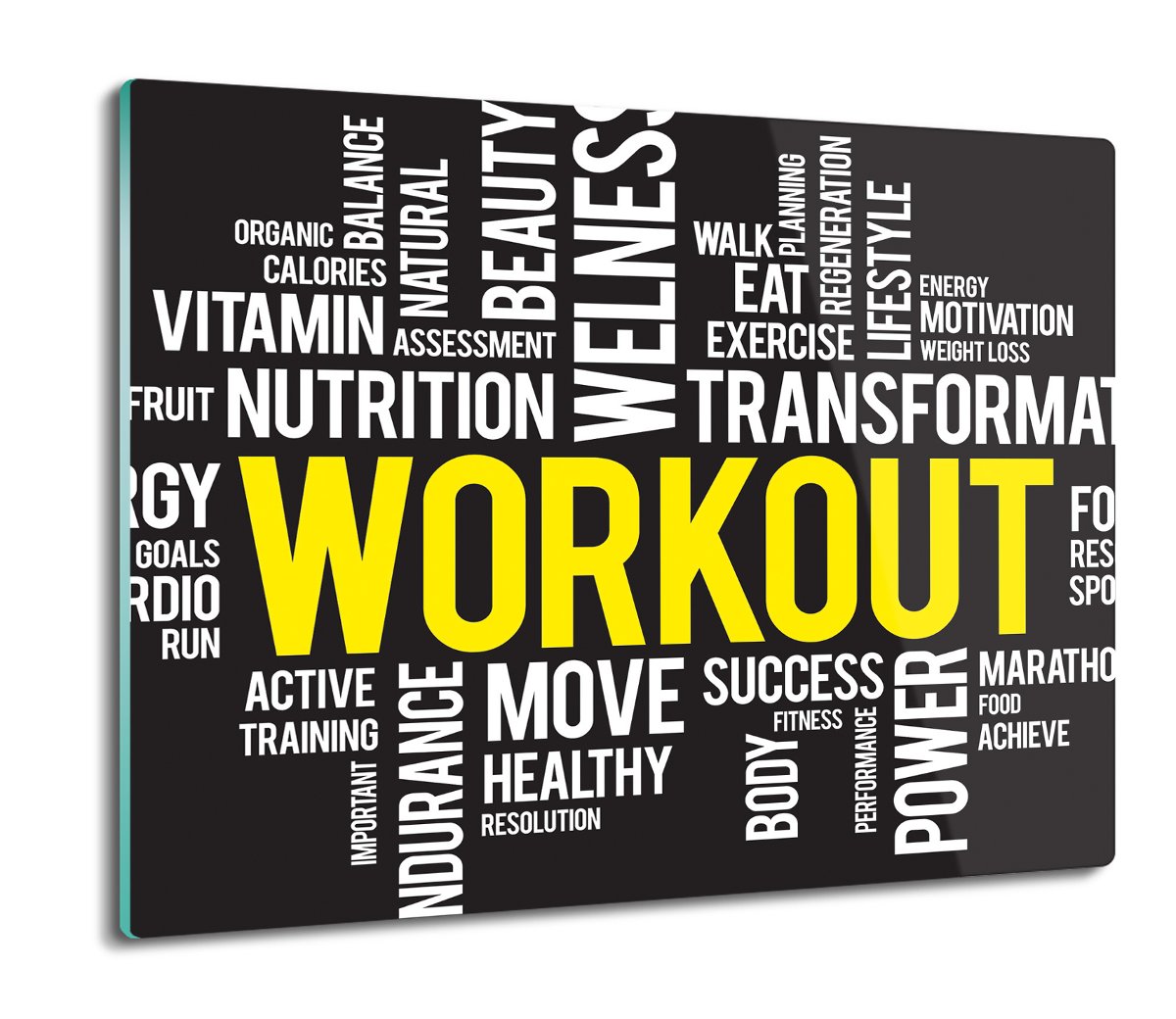 szklana osłona kuchenna Fitness sport tekst 60x52, ArtprintCave