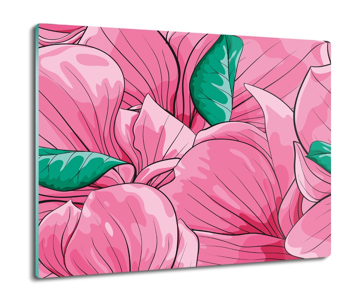 szklana osłona kuchenna szklana Róż magnolia 60x52, ArtprintCave