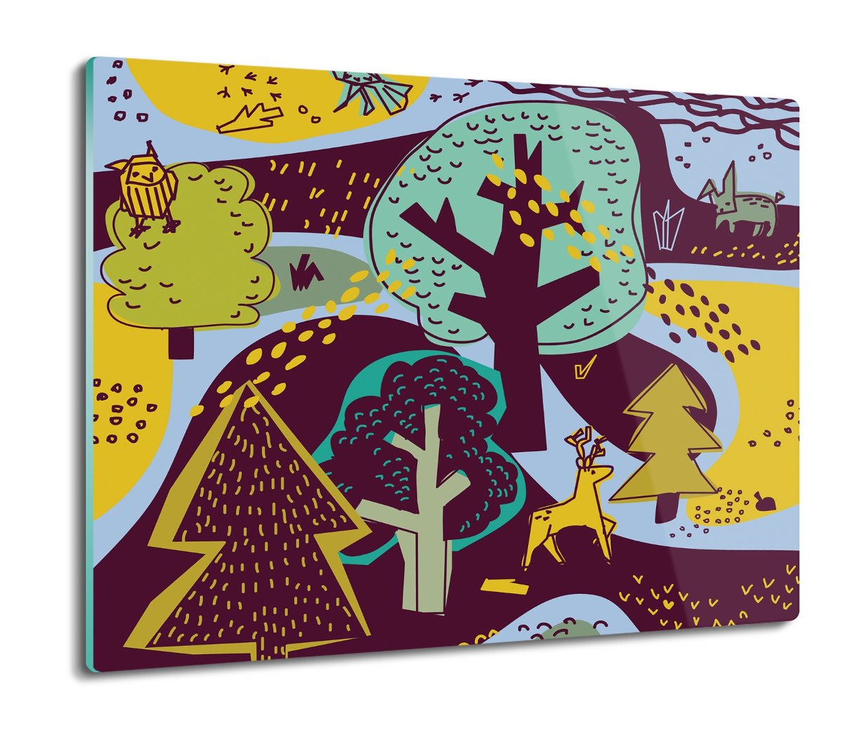 osłona splashback druk Las drzewa zwierzęta 60x52, ArtprintCave