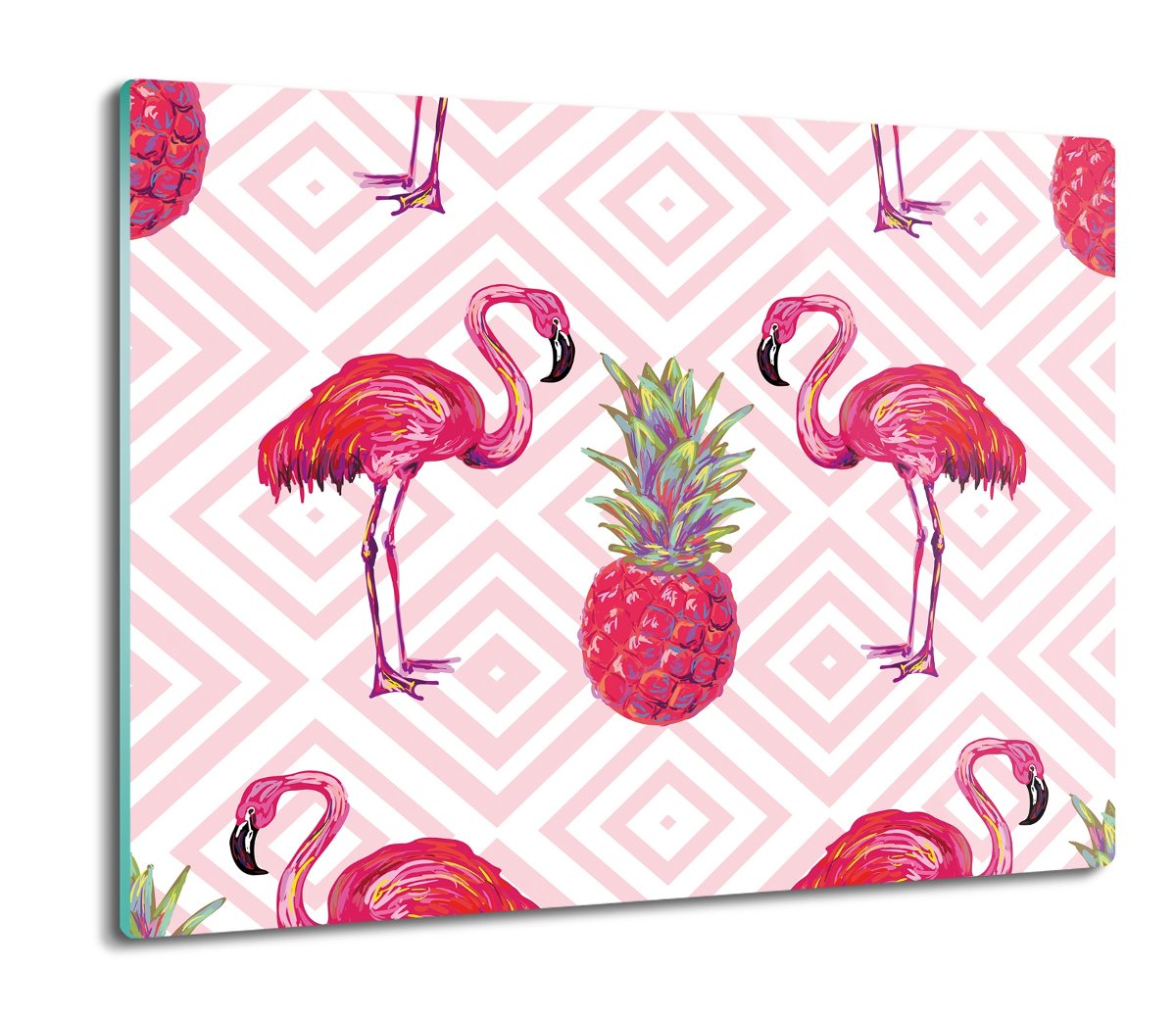 osłona na indukcję druk Flamingi ananas wzór 60x52, ArtprintCave