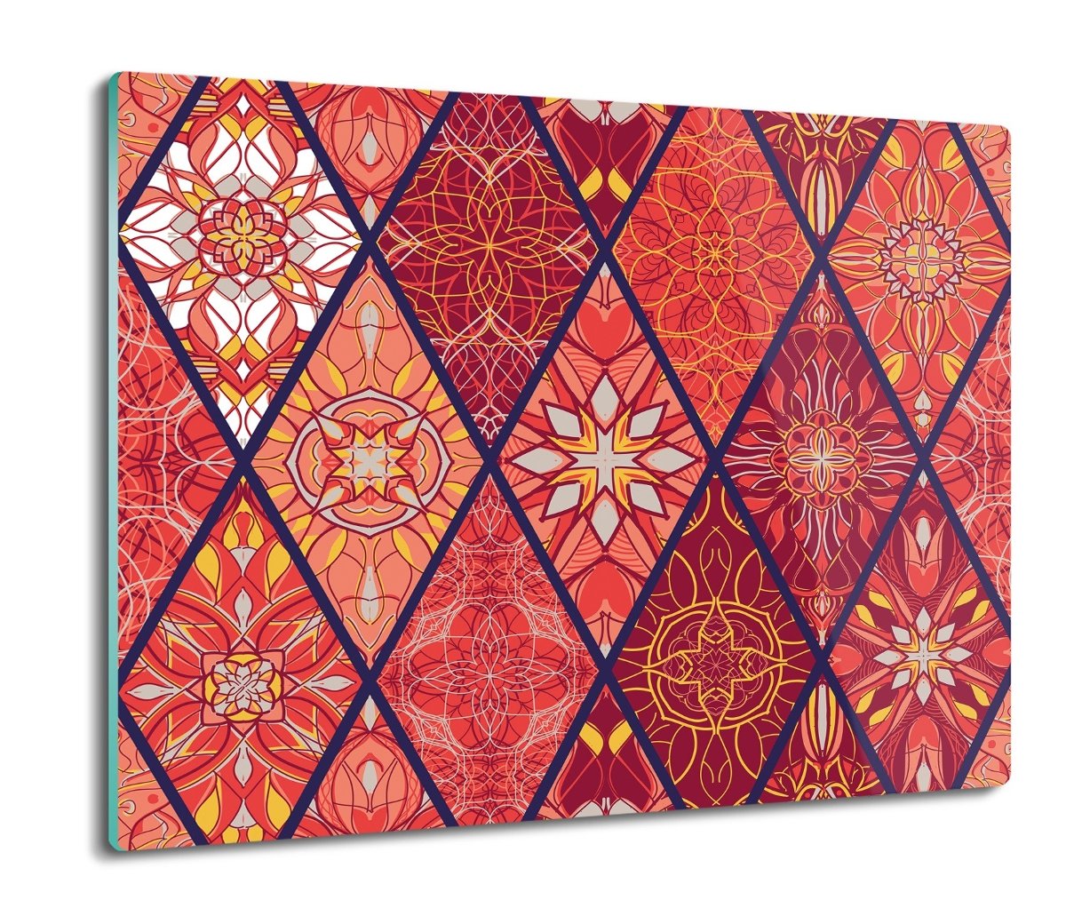 szklana ochrona na indukcję Patchwork kwiaty 60x52, ArtprintCave