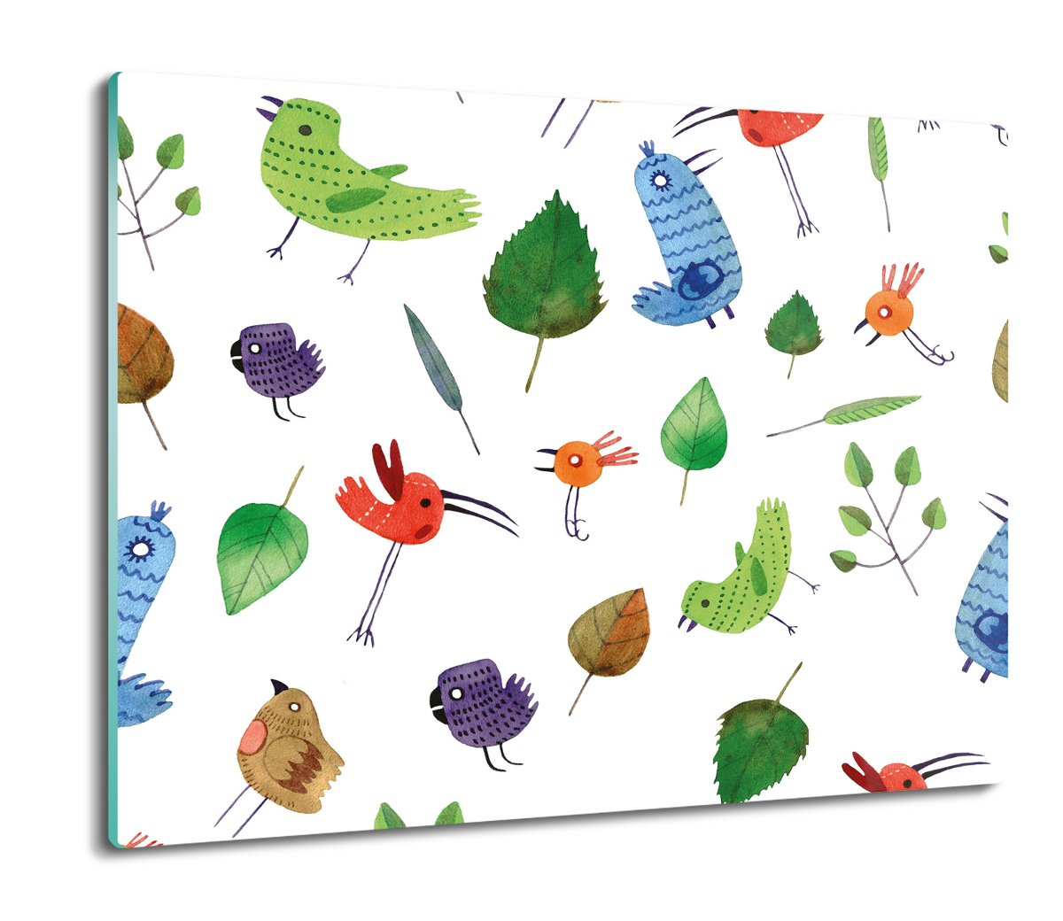 szklana deska splashback Ptaki liście tapeta 60x52, ArtprintCave