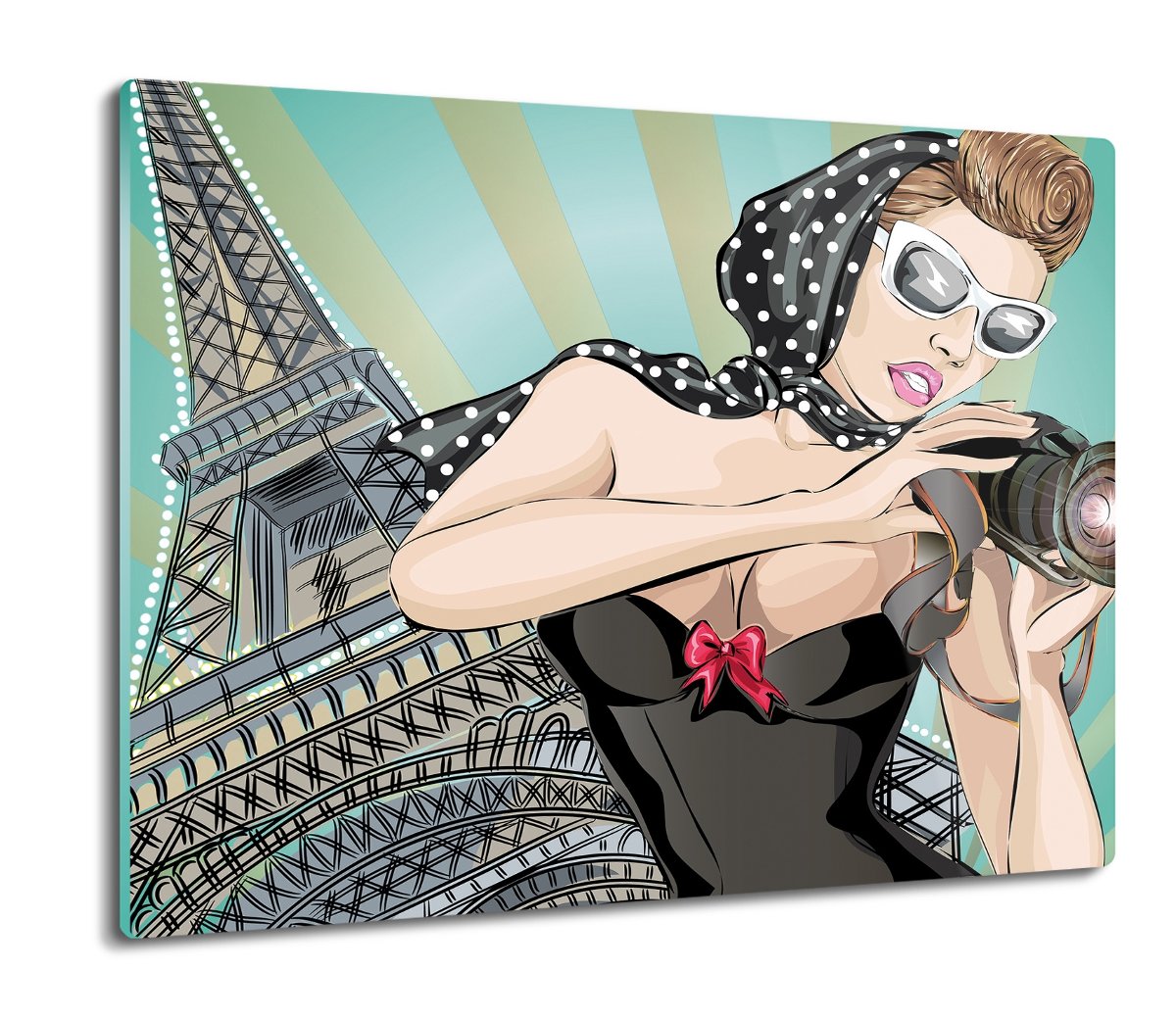 osłona splashback druk Pop art Paryż aparat 60x52, ArtprintCave